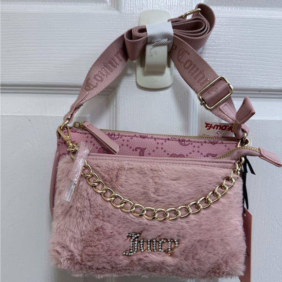 NWT Juicy Couture Double Trouble Pink Crossbody Bag - Picture 1 of 7